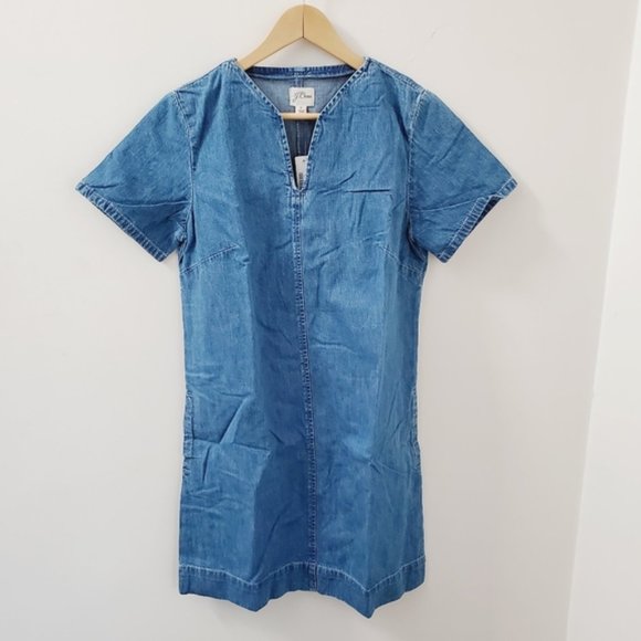 J. Crew Denim V-neck Dress - Picture 7 of 8